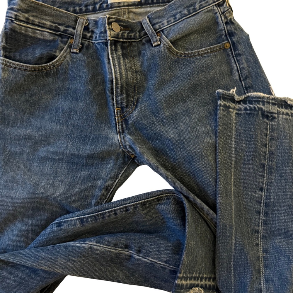 Levi's Blue Straight Jeans with Vintage Distressing